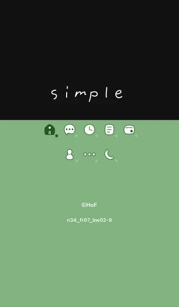[LINE着せ替え] n34_07_グリーン2 黒/白2-9の画像1