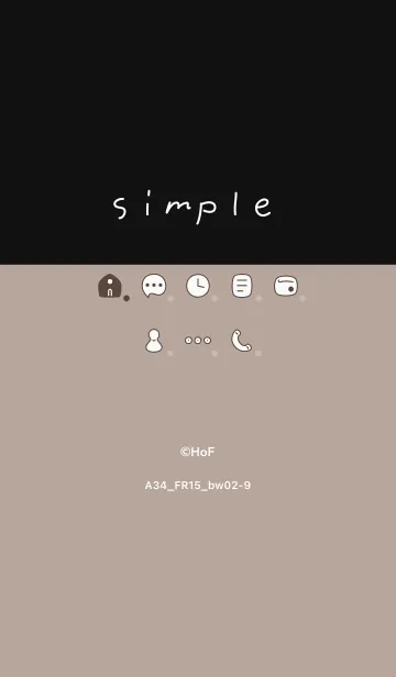 [LINE着せ替え] A34.15_ベージュ 黒/白2-9の画像1