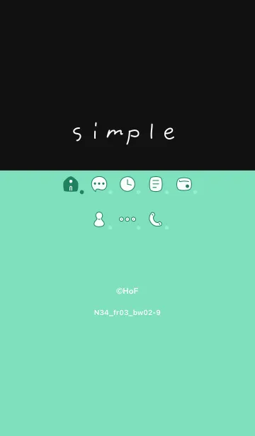 [LINE着せ替え] N34_03_グリーン 黒/白2-9の画像1