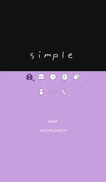 [LINE着せ替え] a34_05_パープル 黒/白2-9の画像1