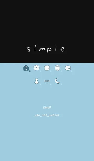 [LINE着せ替え] a34_05_シアン 黒/白2-9の画像1