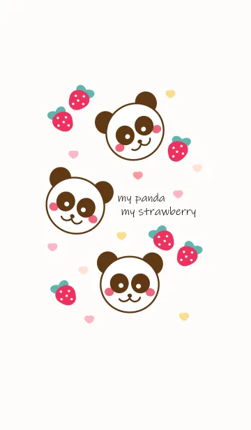 [LINE着せ替え] Panda & Strawberryの画像1