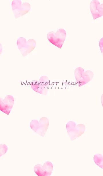 [LINE着せ替え] Watercolor Heart -PINKBEIGE- 39の画像1