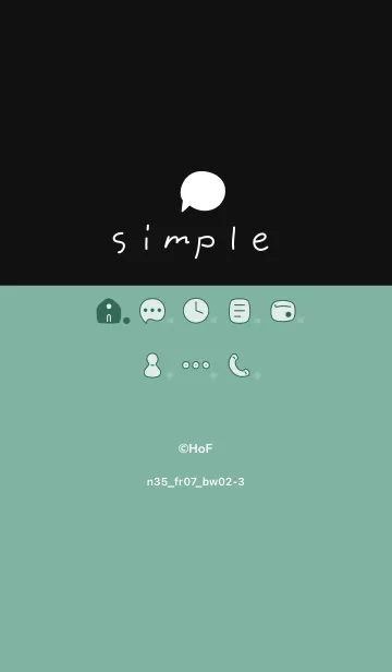 [LINE着せ替え] n35_07_グリーン 黒/白2-3の画像1