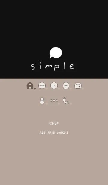 [LINE着せ替え] A35.15_ベージュ 黒/白2-3の画像1