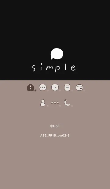 [LINE着せ替え] A35.15_ベージュ2 黒/白2-3の画像1