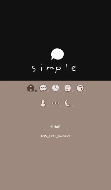 [LINE着せ替え] A35.15_ベージュ3 黒/白2-3の画像1