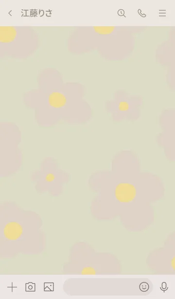 [LINE着せ替え] 北欧風 ベージュお花16の画像3