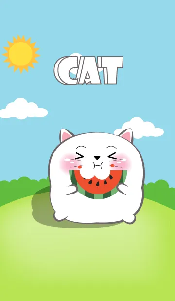 [LINE着せ替え] Chubby White CatTheme (JP)の画像1