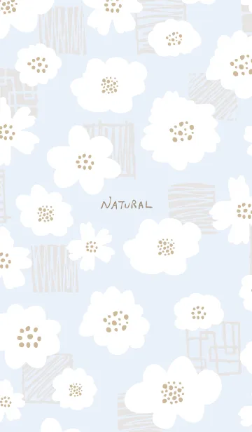 [LINE着せ替え] おしゃれ 花 白 ブルーの画像1