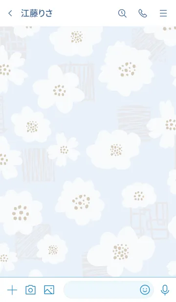 [LINE着せ替え] おしゃれ 花 白 ブルーの画像3