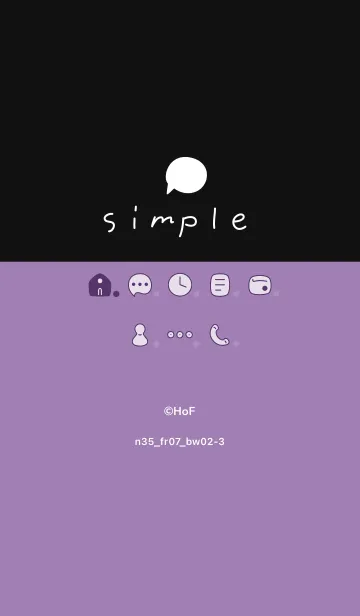 [LINE着せ替え] n35_07_パープル 黒/白2-3の画像1