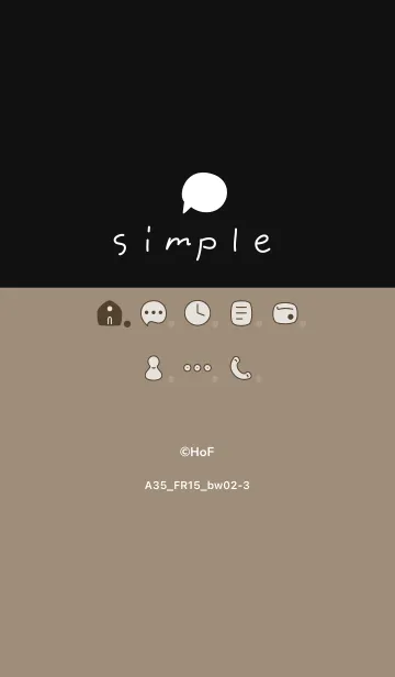 [LINE着せ替え] A35.15_ベージュ4 黒/白2-3の画像1