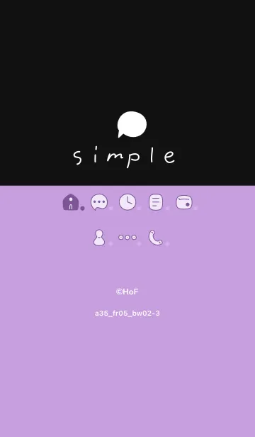 [LINE着せ替え] a35_05_パープル 黒/白2-3の画像1