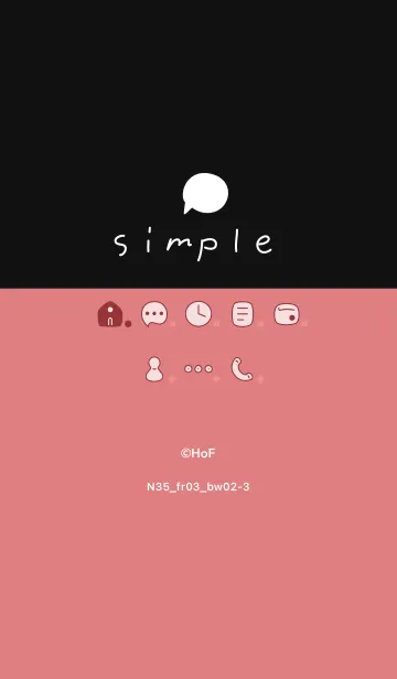 [LINE着せ替え] N35_03_レッド2 黒/白2-3の画像1