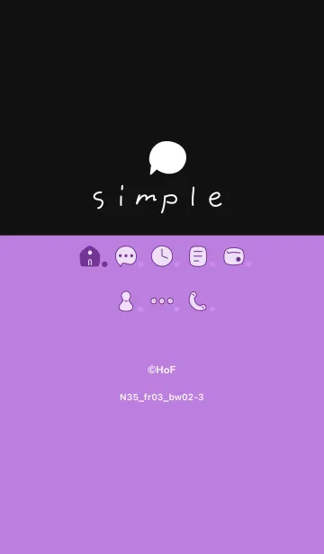 [LINE着せ替え] N35_03_パープル 黒/白2-3の画像1