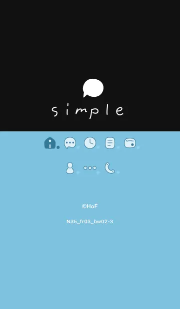 [LINE着せ替え] N35_03_シアン 黒/白2-3の画像1