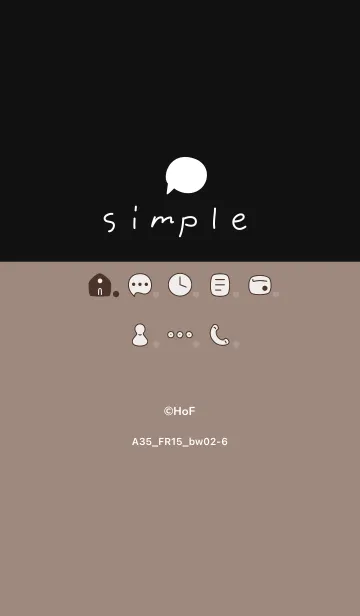 [LINE着せ替え] A35.15_ベージュ3 黒/白2-6の画像1