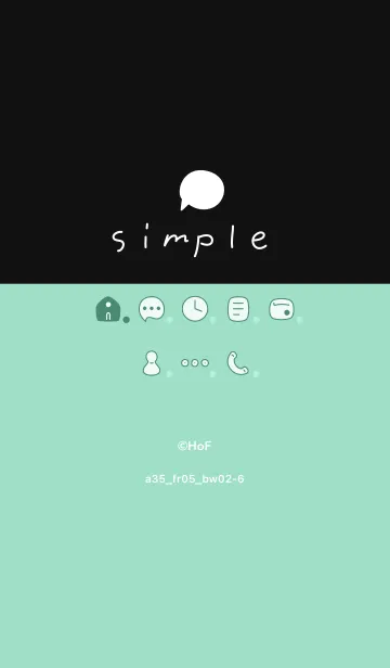 [LINE着せ替え] a35_05_グリーン 黒/白2-6の画像1