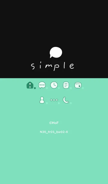 [LINE着せ替え] N35_03_グリーン 黒/白2-6の画像1