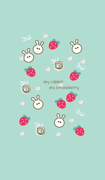 [LINE着せ替え] My rabbit & Strawberry 3の画像1