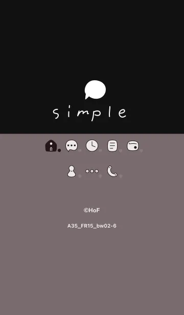 [LINE着せ替え] A35.15_ショコラ 黒/白2-6の画像1