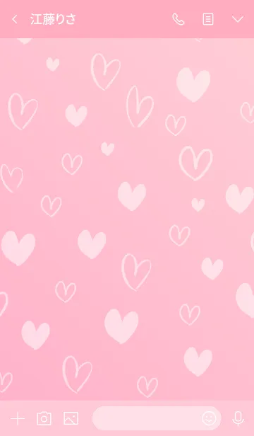 [LINE着せ替え] シンプルたくさんハートピンク25の画像3