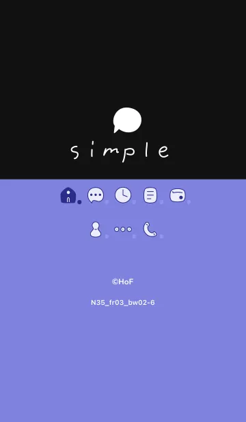 [LINE着せ替え] N35_03_ブルー 黒/白2-6の画像1