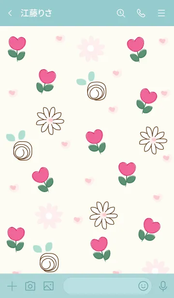 [LINE着せ替え] Minimal pink flowers 6 :)の画像3