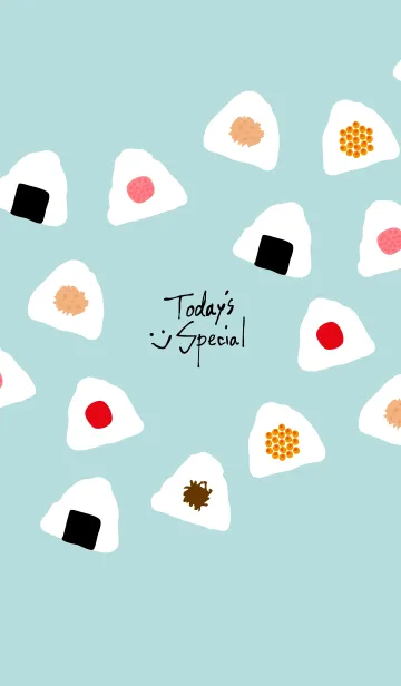 [LINE着せ替え] おにぎり スマイル グリーン3の画像1