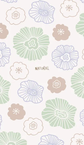 [LINE着せ替え] 花々 くすみグリーン4の画像1