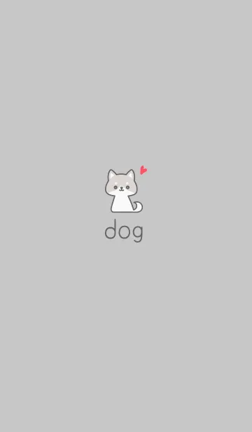 [LINE着せ替え] 大人かわいいシンプルな犬3＊くすみグレーの画像1