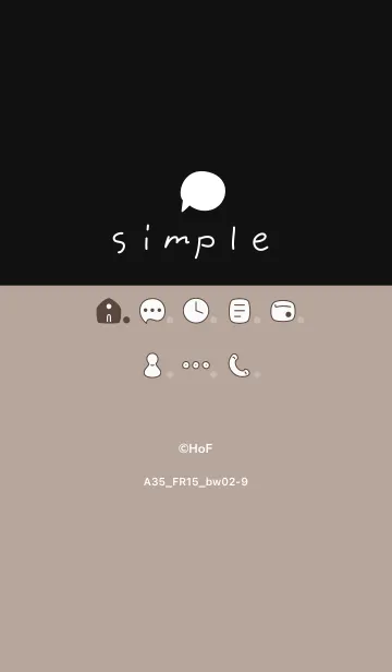 [LINE着せ替え] A35.15_ベージュ 黒/白2-9の画像1