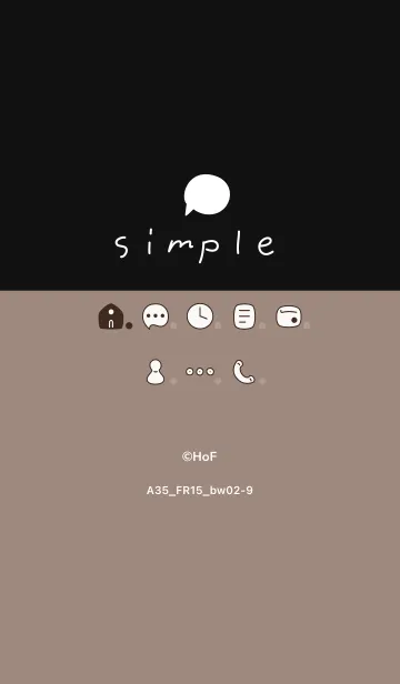 [LINE着せ替え] A35.15_ベージュ3 黒/白2-9の画像1