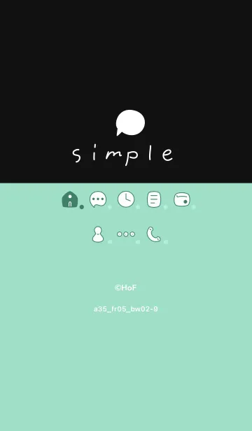 [LINE着せ替え] a35_05_グリーン 黒/白2-9の画像1