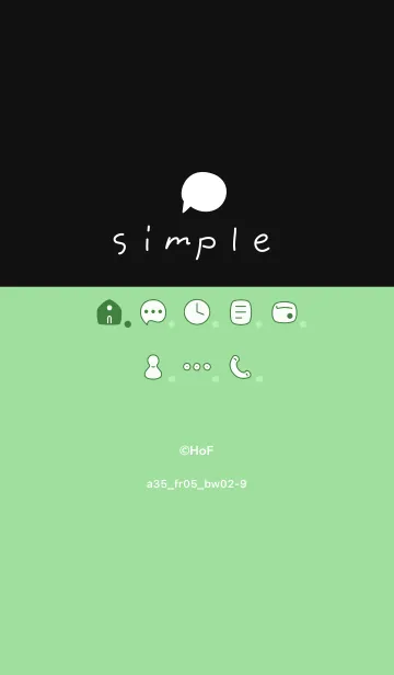 [LINE着せ替え] a35_05_グリーン2 黒/白2-9の画像1