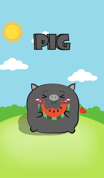 [LINE着せ替え] Chubby Black Pig  Theme (JP)の画像1