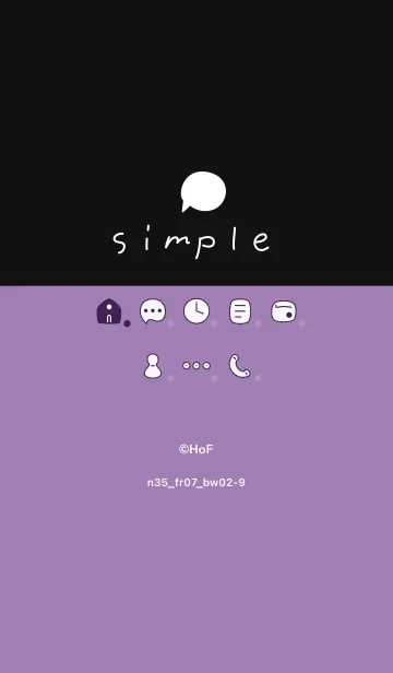 [LINE着せ替え] n35_07_パープル 黒/白2-9の画像1