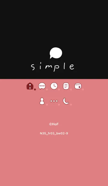 [LINE着せ替え] N35_03_レッド2 黒/白2-9の画像1