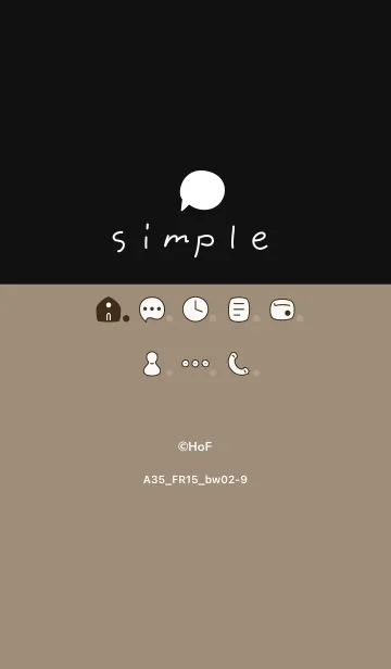 [LINE着せ替え] A35.15_ベージュ4 黒/白2-9の画像1