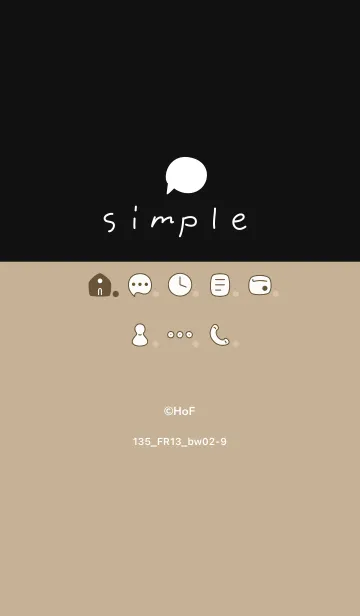 [LINE着せ替え] 135.13_ベージュ4 黒/白2-9の画像1