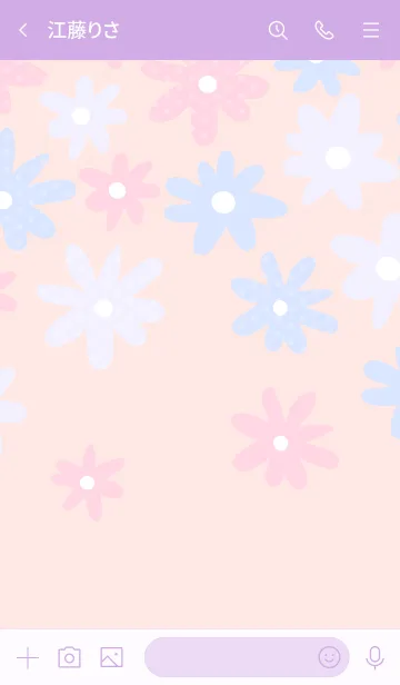 [LINE着せ替え] Flower Fabric 4の画像3