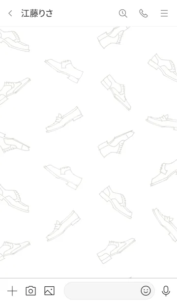 [LINE着せ替え] Leather Shoes(White)の画像3