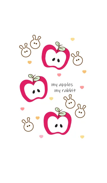 [LINE着せ替え] mini apples & mini bunny 3の画像1