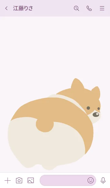 [LINE着せ替え] コーギーのおしりの着せかえ/パープルの画像3