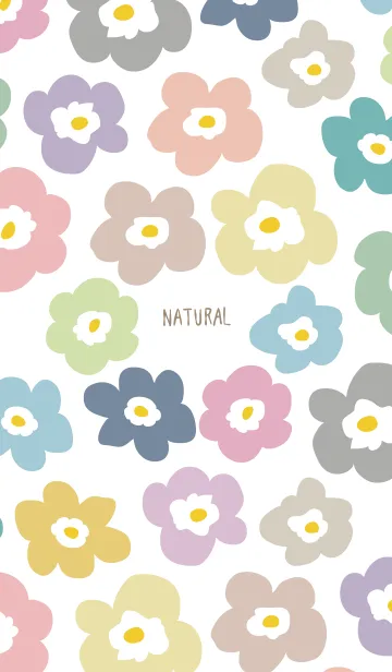 [LINE着せ替え] 北欧風お花 舞う ホワイトの画像1