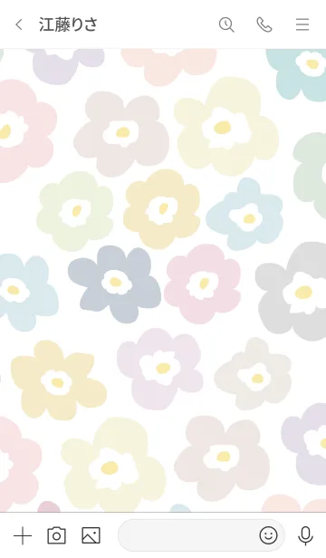 [LINE着せ替え] 北欧風お花 舞う ホワイトの画像3
