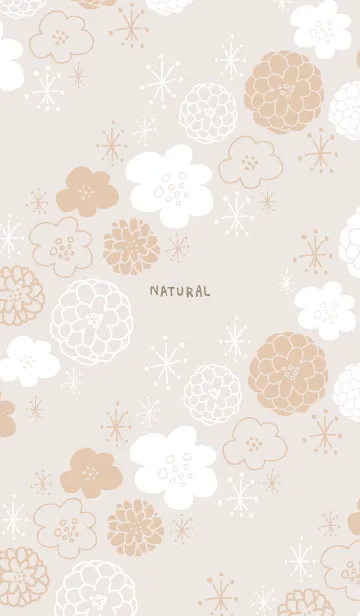 [LINE着せ替え] 白とベージュのお花 キラキラ6の画像1