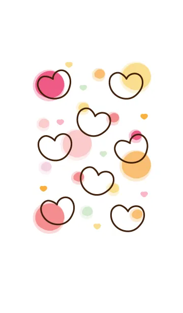 [LINE着せ替え] Happy colorful heart 5 :)の画像1