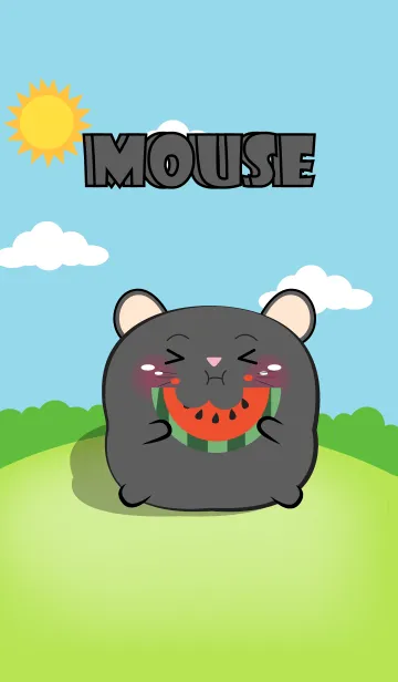 [LINE着せ替え] Chubby Black Mouse Theme (JP)の画像1